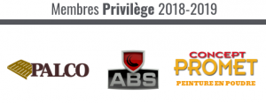 Membres privilèges 2018-2019 : Palco, ABS Remorques, Concept Promet